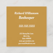 BeeKeeper Honey Apairist Vintages Hive Design Quadratische Visitenkarte (Rückseite)