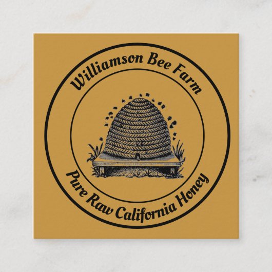 BeeKeeper Honey Apairist Vintages Hive Design Quadratische Visitenkarte (Vorderseite)