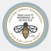 BEEKEEPER HONEY HONEYBEE LOGO RUNDER AUFKLEBER (Vorderseite)