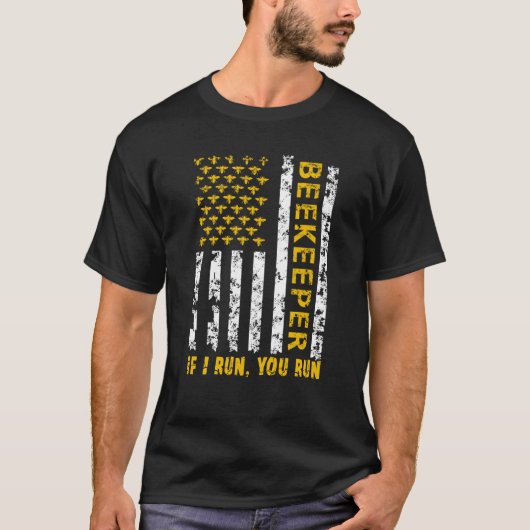 Beekeeper Men Women US Flag Honeybee Beekeeping Be T-Shirt (Vorderseite)