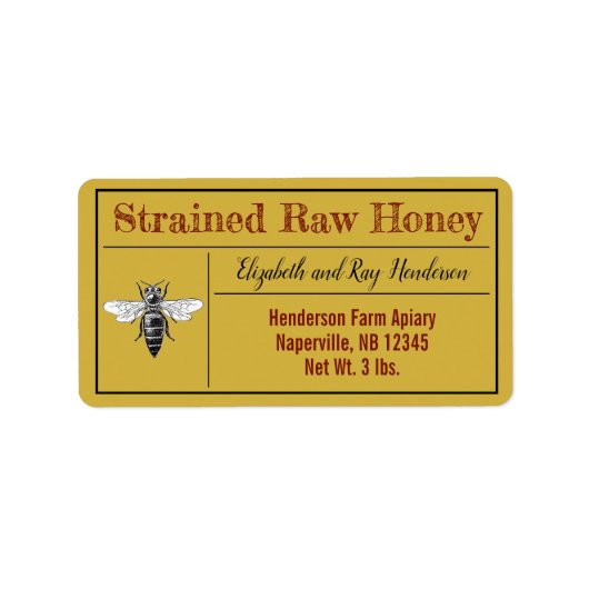 Beekeeper Signature Honey Jar Adressaufkleber (Vorne)