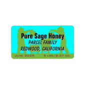 Beekeeper Silhouette Blue Personalisiert Honey Jar Adressaufkleber (Vorne)