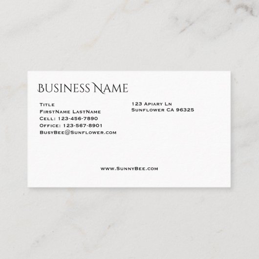 Beekeeper Visitenkarte (Rückseite)