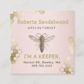 Beekeeper's I'M KEEPER Queen Bee Business Card Quadratische Visitenkarte (Vorderseite)