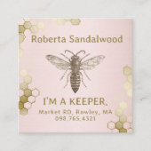 Beekeeper's I'M KEEPER Queen Bee Business Card Quadratische Visitenkarte (Vorderseite)