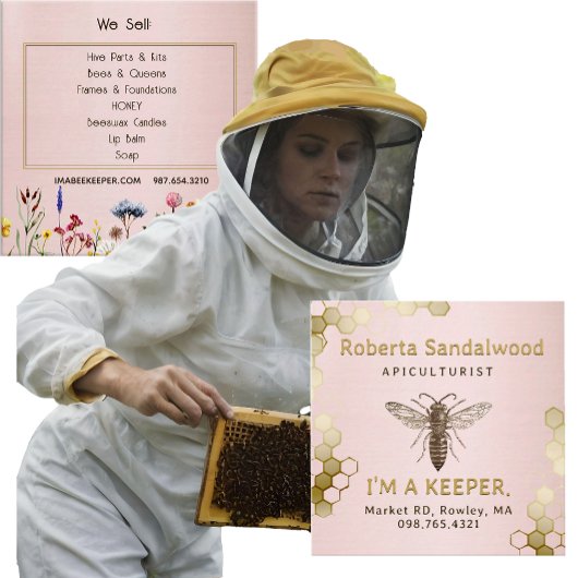 Beekeeper's I'M KEEPER Queen Bee Business Card Quadratische Visitenkarte