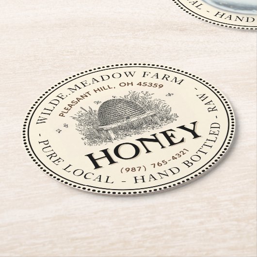 Beekeeper's Ivory Skep Honey Promotion Untersetzer (Angewinkelt)