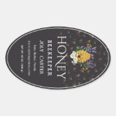 Beekeeping Honey Labels | Honeybee & Honeycomb Des Ovaler Aufkleber (Vorderseite)