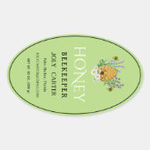 Beekeeping Honey Labels | Honeybee & Honeycomb Des Ovaler Aufkleber (Vorderseite)