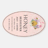 Beekeeping Honey Labels | Honeybee & Honeycomb Des Ovaler Aufkleber (Vorderseite)