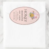 Beekeeping Honey Labels | Honeybee & Honeycomb Des Ovaler Aufkleber (Tasche)