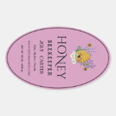 Beekeeping Honey Labels | Honeybee & Honeycomb Des Ovaler Aufkleber (Vorderseite)