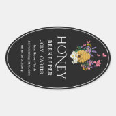 Beekeeping Honey Labels | Honeybee & Honeycomb Des Ovaler Aufkleber (Vorderseite)