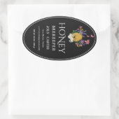 Beekeeping Honey Labels | Honeybee & Honeycomb Des Ovaler Aufkleber (Tasche)