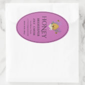 Beekeeping Honey Labels | Honeybee & Honeycomb Des Ovaler Aufkleber (Tasche)