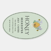 Beekeeping Honey Labels | Honeybee & Honeycomb Des Ovaler Aufkleber (Vorderseite)