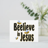 Beelieve in Jesus Black Postkarte (Stehend Vorderseite)