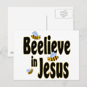 Beelieve in Jesus Black Postkarte (Vorne/Hinten)