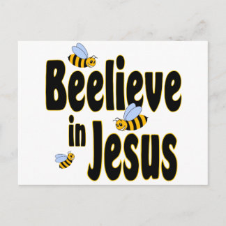 Beelieve in Jesus Black Postkarte