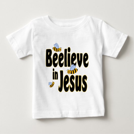 Beelieve in Jesus-Schwarzem Baby T-shirt (Vorderseite)