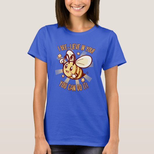 Beelieve in selbst - Bienen-Wortspiel-T - Shirt (Vorderseite)