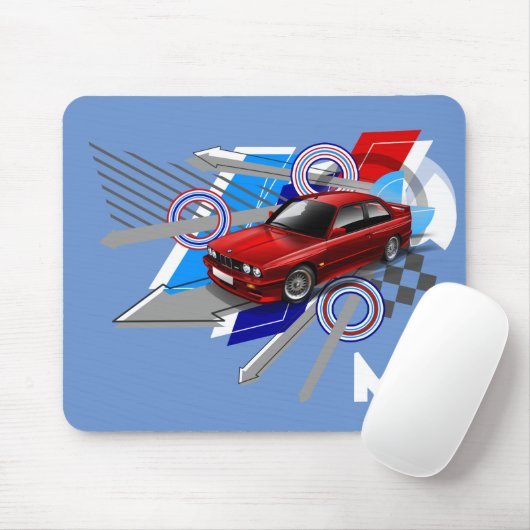 Beemer E30 M3 Mäusematte Mousepad (Mit Mouse)