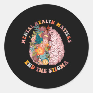 Beende das Stigma Psychische Gesundheitsprobleme M Runder Aufkleber