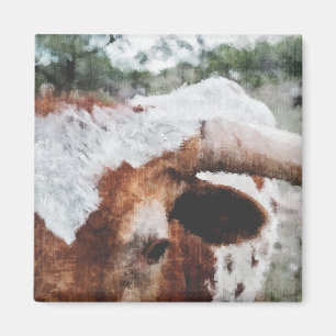Beenden Impressionist Painted Longhorn Magnet