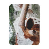 Beenden Impressionist Painted Longhorn Magnet (Vertikal)