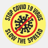 Beenden Sie Covid 19, um die Ausbreitung des Coron Runder Aufkleber (Vorderseite)
