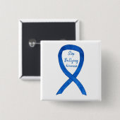 Beenden Sie das Bullying Awareness Blue Ribbon Cus Button (Vorne & Hinten)