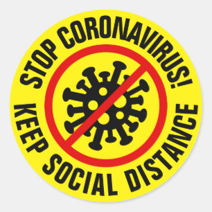 Beenden Sie das CoronaVirus-Logo für eine individu Runder Aufkleber