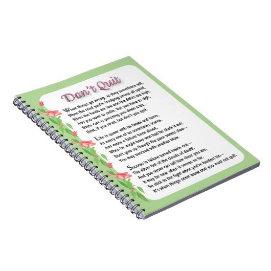 Beenden Sie das Gedicht nicht Notizblock (Rechte Seite)