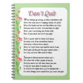 Beenden Sie das Gedicht nicht Notizblock (Vorderseite)