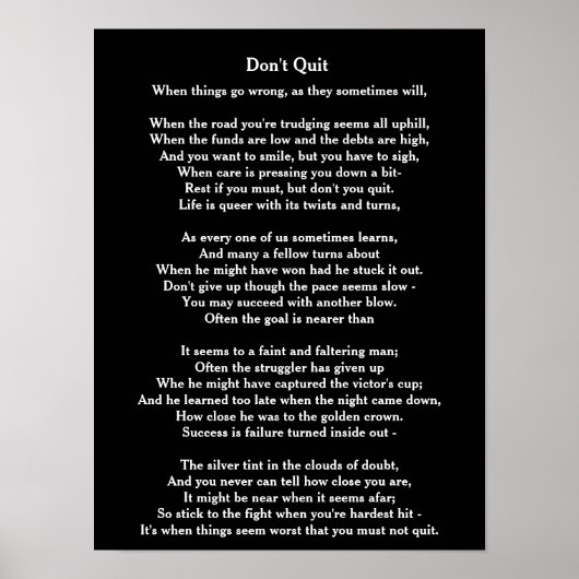 Beenden Sie das Gedicht nicht - Poster (Vorne)