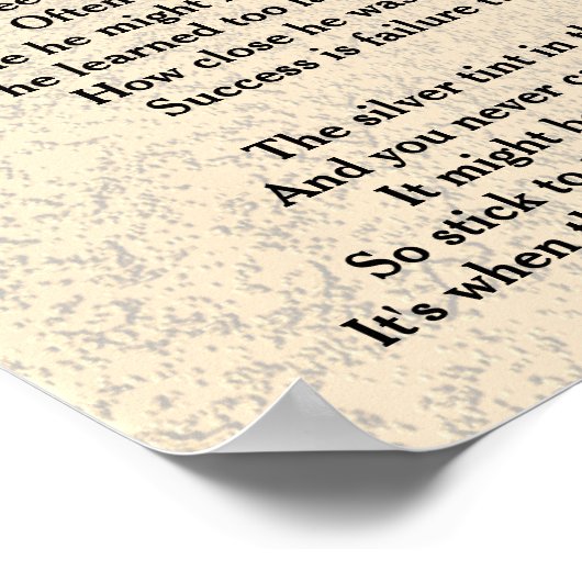 Beenden Sie das Gedicht nicht - Poster (Ecke)