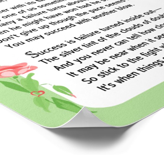 Beenden Sie das Gedicht nicht Poster (Ecke)