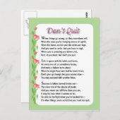 Beenden Sie das Gedicht nicht Postkarte (Vorne/Hinten)