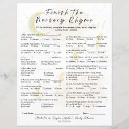 Beenden Sie das Kinderzimmer Rhyme Baby Shower Gam