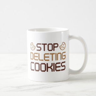 Beenden Sie das Löschen von Cookies Kaffeetasse