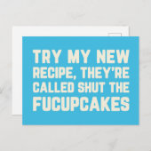 Beenden Sie das lustige Zitat der Fucupcakes Postkarte (Vorne/Hinten)
