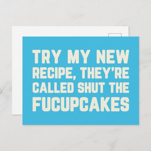 Beenden Sie das lustige Zitat der Fucupcakes Postkarte (Vorne/Hinten)