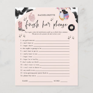 Beenden Sie das Phrase Disco Cowgirl Bachelorette