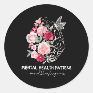 Beenden Sie das psychische Bewusstsein der Stigma  Runder Aufkleber