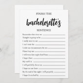 Beenden Sie das Sentence Party-Spiel des Bachelore Einladung (Vorne/Hinten)