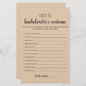 Beenden Sie das Sentenzspiel des Bachelorette (Vorne/Hinten)