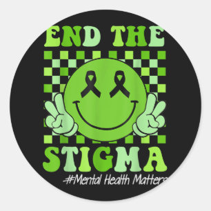 Beenden Sie das Stigma Mental Health Awareness Lmi Runder Aufkleber