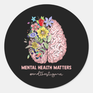 Beenden Sie das Stigma Mental Health Problems Ment Runder Aufkleber