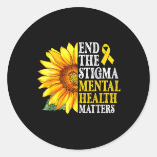 Beenden Sie das Stigma Mental Health S Awareness S Runder Aufkleber