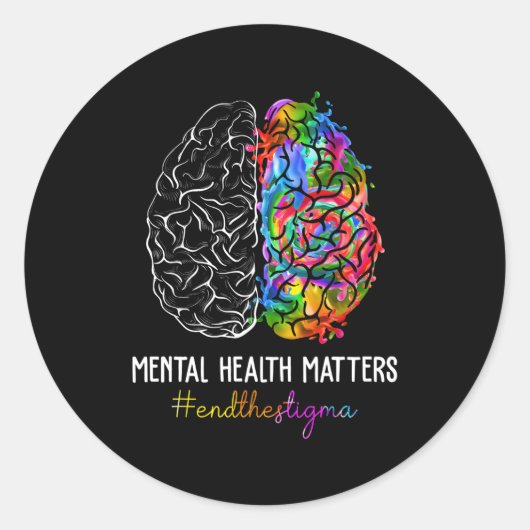 Beenden Sie das Stigma, wenn es um Gesundheitsfrag Runder Aufkleber (Vorderseite)